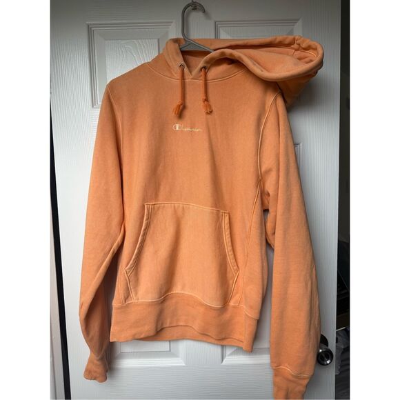 Champion Reverse Weave Men's Small Orange Vintage Embroidered Sweatshirt Hoodie - Picture 1 of 4